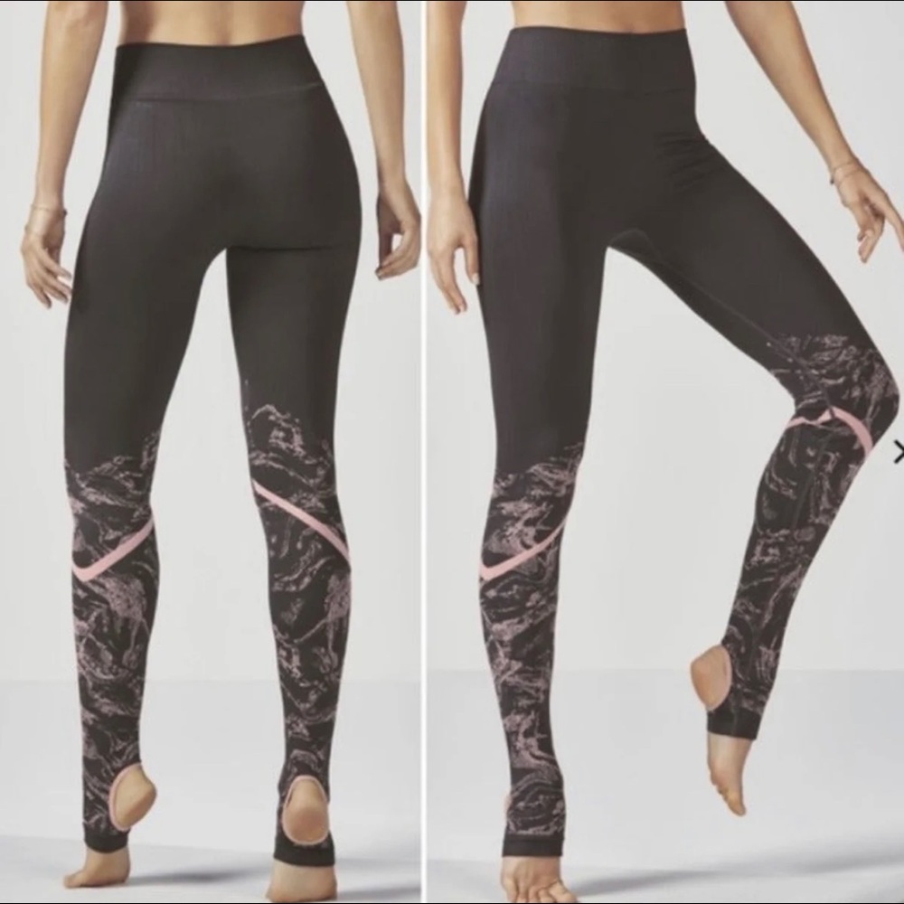 FABLETICS Eliza Seamless High Rise Stirrup Leggings Grey Small